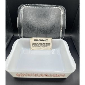 New! Vintage Proctor Silex Casserole Slow Cook Dish #5 Wheat Pattern Milk Glass